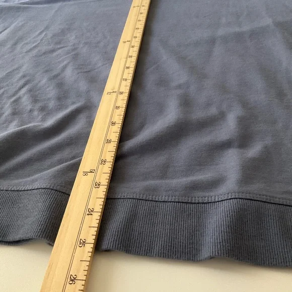 J. Jill Fit 2X Slate Blue V-Neck Pullover with Embroidered Sleeves - Picture 7 of 11